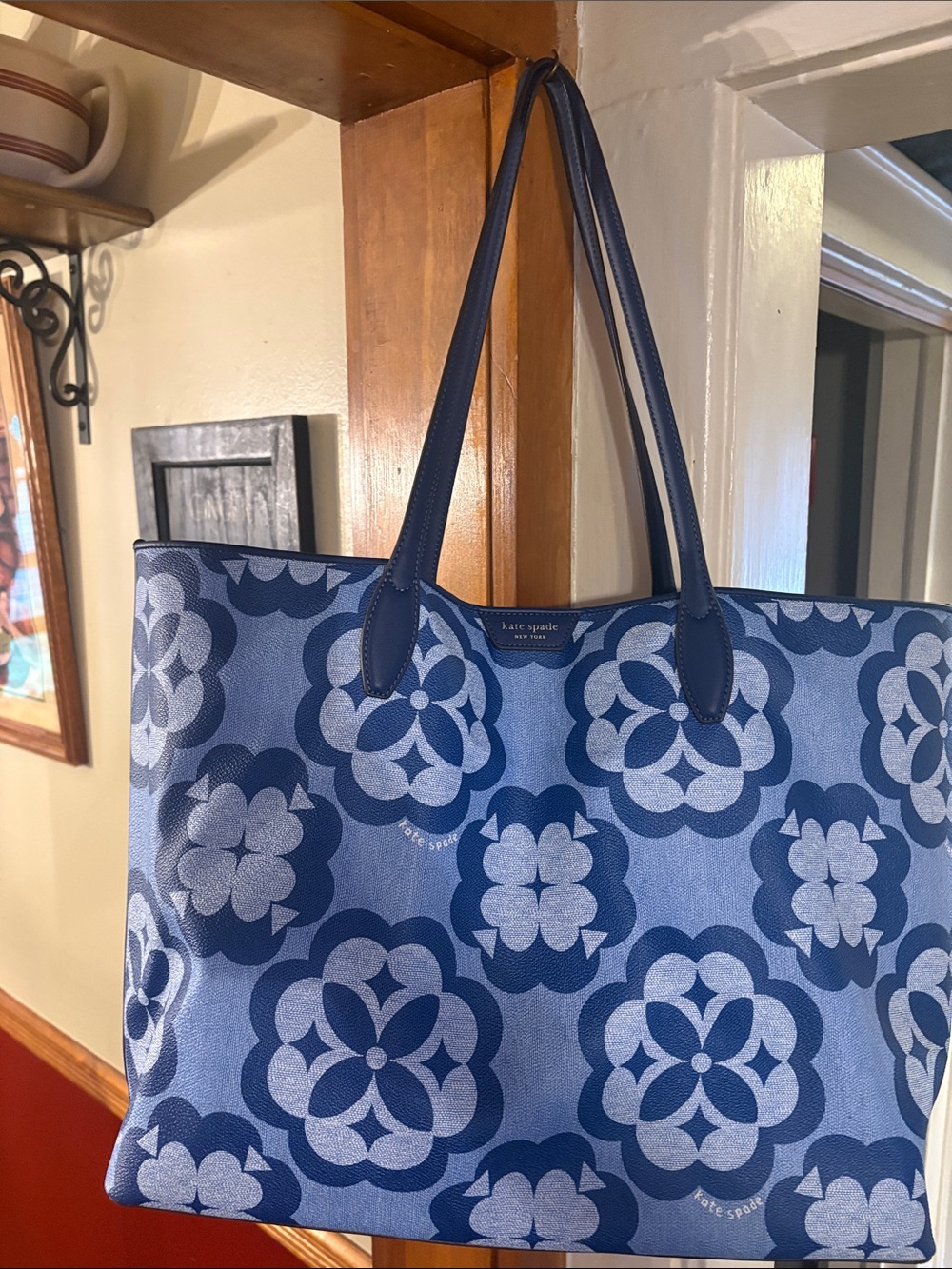 kate spade Navy and Light Blue Floral Tote